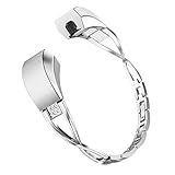 SWEES Bands Compatible for Alta HR Alta Women Small Adjustable Metal Stainless Replacement Elegant Jewelry Design Dressy Bracelet Diamond, Rose Gold, Silver, Black