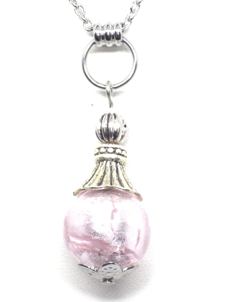 Conjunto de joyería pendientes, collar y pulsera en acero inoxidable, hematites y cuentas de cristal de Murano rosa