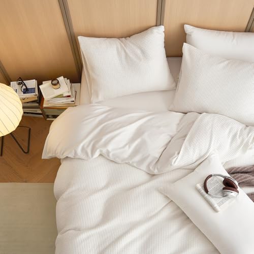 Wake In Cloud Waffle Cotton Duvet Cover Set thumb #4