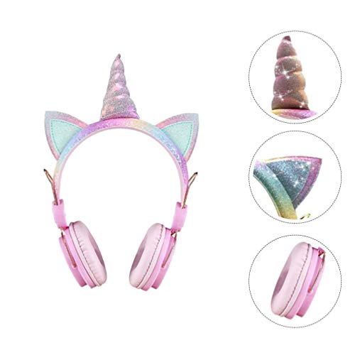 Mobestech Fones de Ouvido Kids Unicórnio Fone de Ouvido Infantil Com Fio E Fone de Ouvido Unicórnio