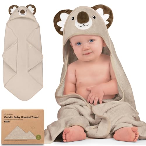 Image of KeaBabies Hooded Baby Towel for Newborn - Viscose Derived from Bamboo Large Baby Bath Towels with Hood for Boys, Girls, Toddler, Extra Absorbent & Soft Newborn Bath Essentials (Koala)