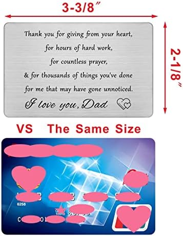 FALOGI Thank You Dad Gifts, I Love You Dad Engraved Wallet Card, Daddy Fathers Day