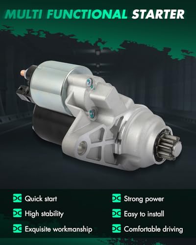 Image of SCITOO Starter Compatible for Seat Ibiza 02 /05-08 L4; for Volkswagen CrossFox 07-15 /Gol /Gol Sedan 09-13 /Lupo 08-09 /Saveiro 11-14 /SportVan 07-09 L4, Polo 2013 L4 Engine Starter Motor 31220