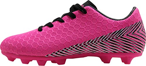 BomKinta Kid's FG Soccer Shoes Athletic Outdoor Soccer Cleats Rose Red Size 4.5 M US Big Kid