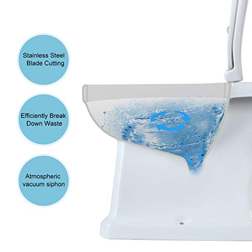 700Watt Macerating Toilet Upflush Toilet For Basement,Two Piece Toilet With Macerator Pump,Macerating Toilet System 3Water Inlets With Toilet Bowl, Water Tank & Macerating Pump #TOP4