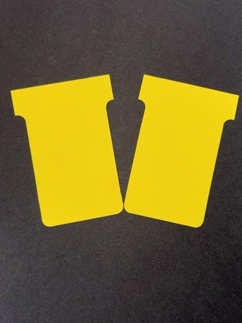 Yellow Size 2 Tcards, Re-Fills for Office Wall Planner, Pack of 100 160GSM