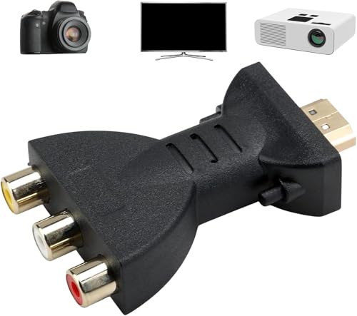RCA HDMI Video Adapter, with Red White Yellow AV Output- 1080P High-Definition HDMI to AV Converter for PC, Laptop, VCR, Camera, DVD, PS2