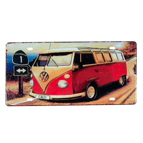 Image of Eazywagon inchVolkswagen bus inch Vintage Retro Metal Signs - License Wall Plate, Car Tag - Ideal for Cafe, Restaurant, Shop, Home, Hotel, Club, Office, Living Area - Design Plaque