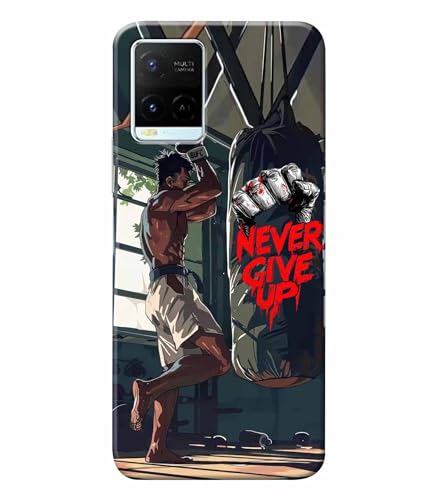 Image of Never Give Up Motivation Quotes Printed Hard Back Case Cover & Compatible for Vivo Y21 / Vivo Y21S / Vivo Y33S (Multicolor) - D1809
