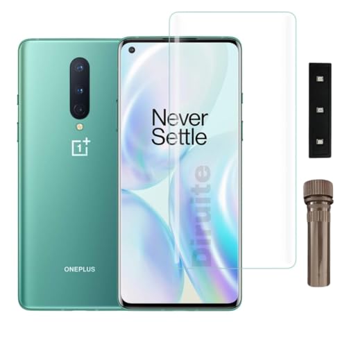 Image of Diruite UV Tempered Glass for Oneplus 8 Pro - Premium 9H Hardness, Full Edge-to-Edge Coverage, Crystal HD Clarity, UV Glue with Easy Installation Kit (Pack of 1)
