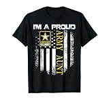vintage i'm a proud army zia con bandiera americana regalo maglietta