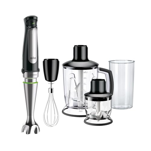 Braun Hogar Batidora de mano, 4 accesorios (minipicadora 350 ml, batIdora de vaso 1.25 L, varillas, vaso medidor 600...
