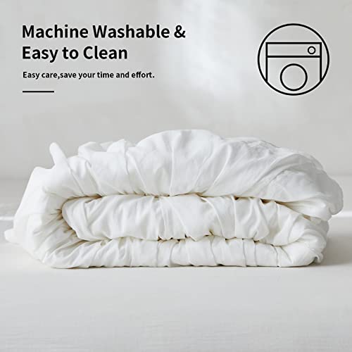 BISELINA-White-Ruffled-Bed-Skirt-18-Inch-Tailored-Drop-Cotton-Voile-Dust-Ruffle-Soft-Cozy-Elegant-Luxurious-Bedding-18-King-White BISELINA White Ruffled Bed Skirt 18 Inch Tailored Drop Cotton Voile Dust Ruffle Soft Cozy Elegant Luxurious Bedding 18 King White