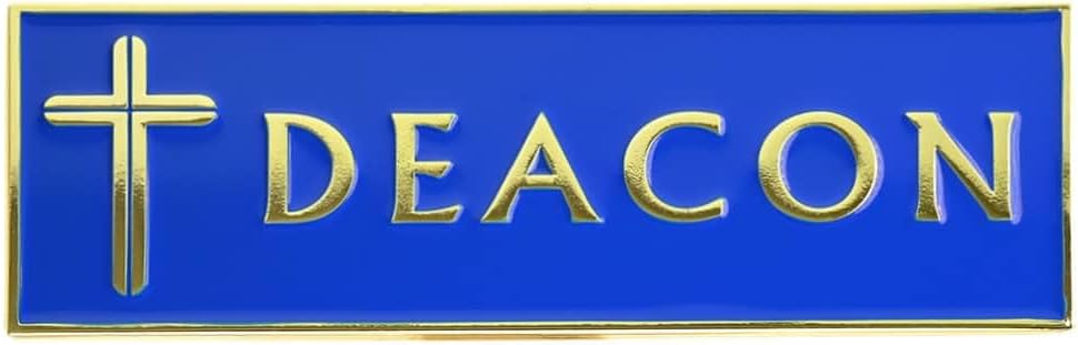 Deacon Badge Lapel Pin with a Cross & Magnetic Back - Set of 2 by Sterling Gifts