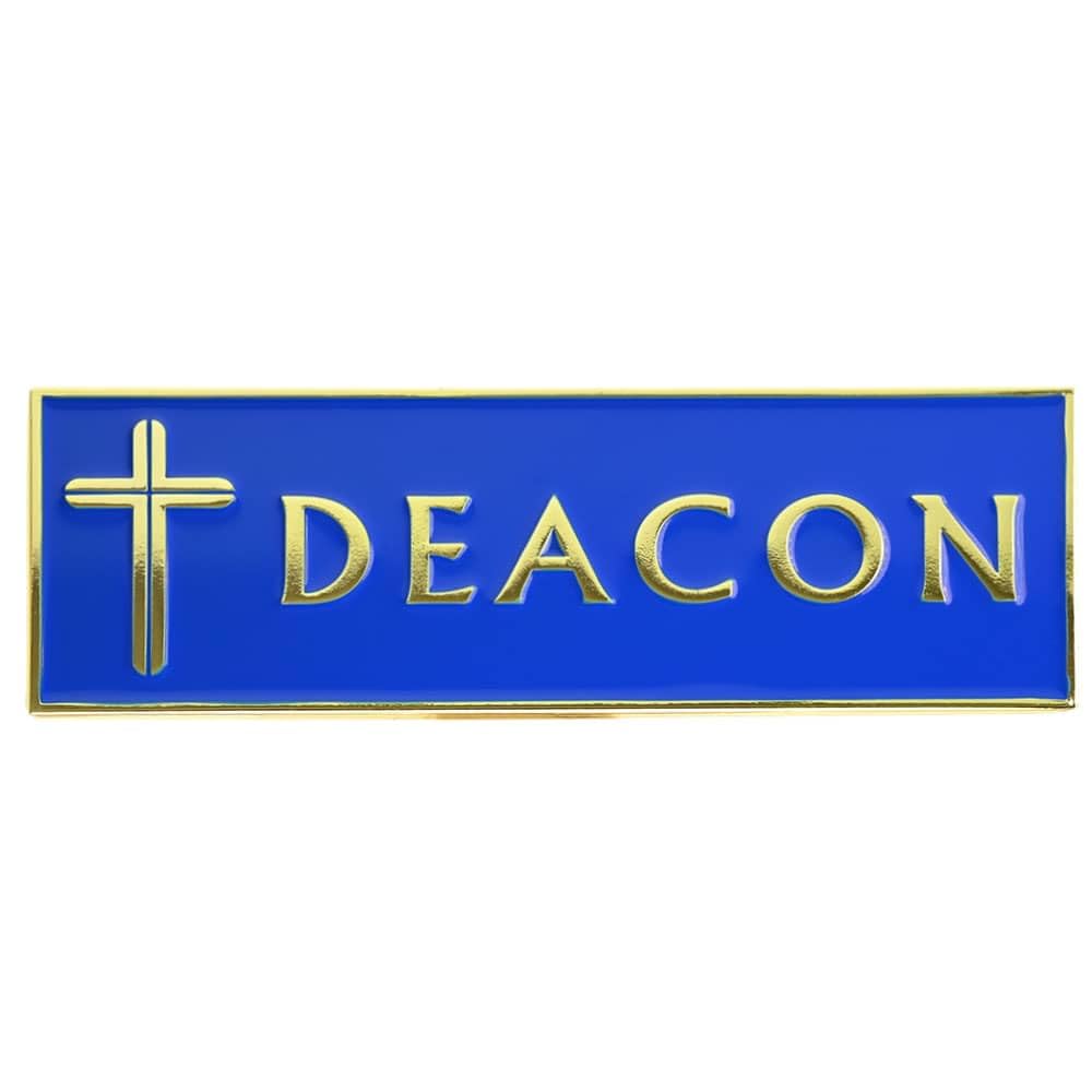 Deacon Badge Lapel Pin with a Cross & Magnetic Back - Set of 2 by Sterling Gifts