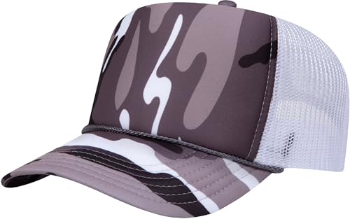 Image of OTTO Polyester Foam Front 5 Panel High Crown Mesh Back Trucker Hats in 97, Bulk, Wholesale