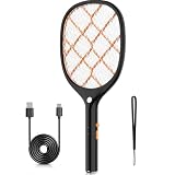 YISSVIC Racchetta Zanzare Elettrica 4000V USB Ricaricabile con Luce LED