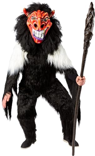 Orlob Felloverall Krampus Zottelmonster Tieroverall schwarz-weiß