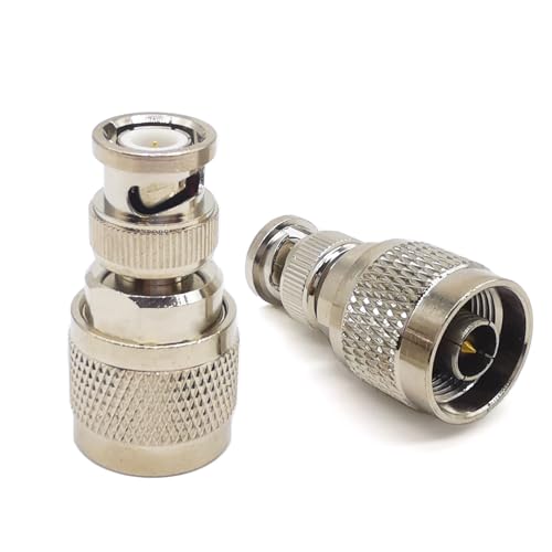 2 piezas Adaptador Coaxial N Macho a BNC Macho miniatura 5