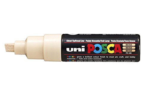 POSCA PC8K 8mm beige, marqueur à pointe large biseautée Uni-Ball pour grand format