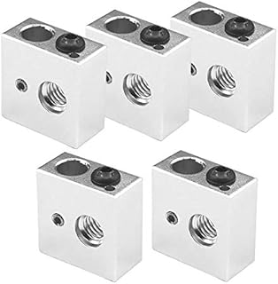 Saipor Aluminum Heater Block Specialized for MK7 MK8 Makerbot Reprap 3D Printer Extruder Kit (Pack of 5pcs)