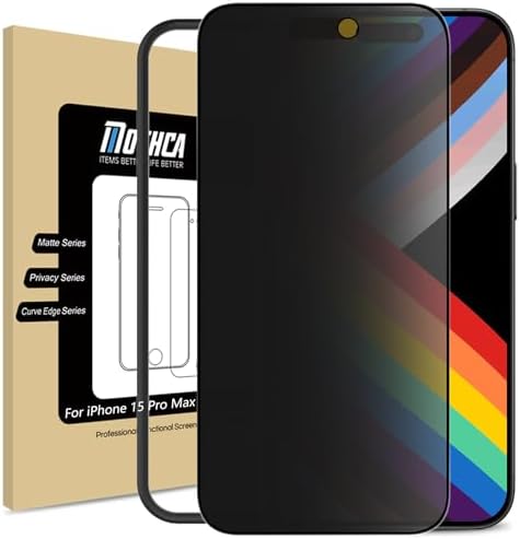 Mothca Matte Privacy Screen Protector for iPhone 15 Pro Max, Full Coverage