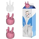 Cow Udder Milk Carton Cap – Funny Milk Bottle Caps, Leak-Proof Cow Utter Milk Cap, Milk Box Diverter for Easy Pouring (3 Pcs)