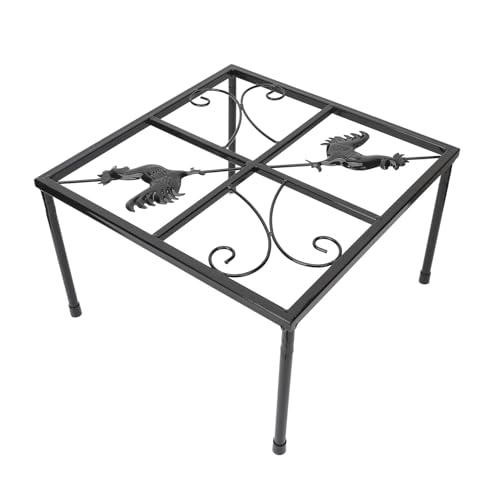 Vaso de Flores de Ferro Suporte Base Estável Alimentador de Frango Preto Tipo Chão Economia de Espaç