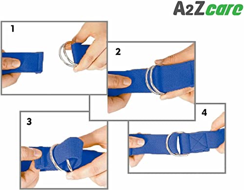 A2Zcare Yoga Blocks (Set Of 2) And Yoga Strap Set With D-Ring – Yoga Foam Block 9X6X4 Inch And Yoga Stretching Strap (Blue) #TOP4