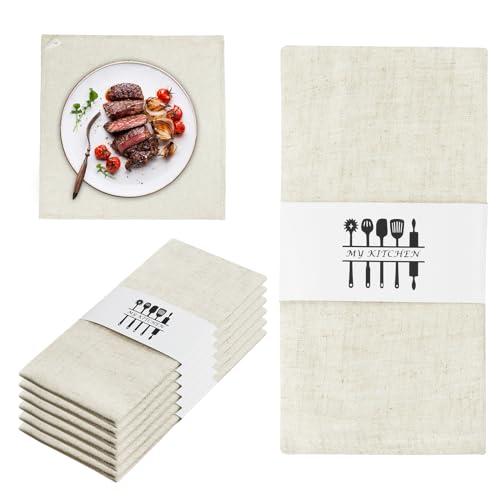 Domisyee Servilletas de tela, juego de 6 unidades, toallas de mesa, de tela, cómodas y reutilizables, 40 x 40 cm, restaurante, bodas, eventos y fiestas (color albarico)