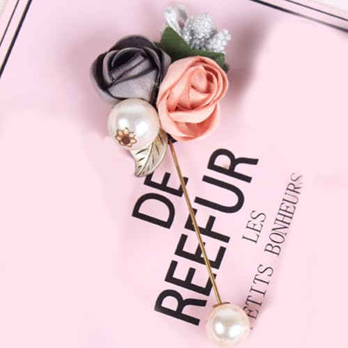Image of Elegant Floral Brooch Pins for Women, Sweater Shawl Silk Cardigan Lapel Pins, Cardigan Jewelry Suit Shirt Accessory with Crystal CZ Flowers Brooches Pins for Women