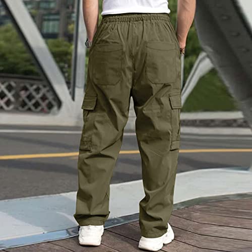 Mens Cargo Pants,Elastic Waist Sweatpants for Men Casual Long Trousers Light Jogger Pants2