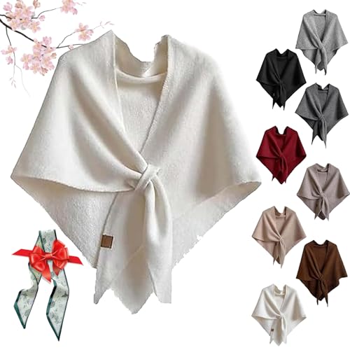 Gettoreach Women's Solid Color Scarf, Women's Wool Triangle Scarf Shawl, Pashmina Shawls Wraps for Women