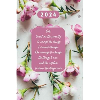 Serenity Prayer 125 Page Cherry Blossom Design, Blank, Lined, Notebook Journal