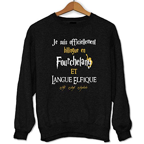 Closset Fourchelange | Langue Elfique | Sweat Unisexe pour Les Fans du Seigneur des Anneaux et de Serpentard L