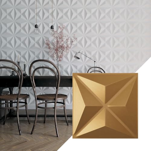 Panel decorativo 3D de pared Ekena Millwork Kent dorado 30x30 cm 2
