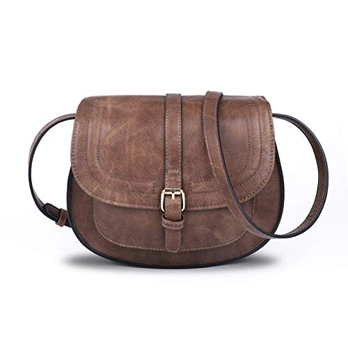Crossbody Bags for Women,Small Saddle Purse and Satchel Handbags,Size/L 11" Khaki