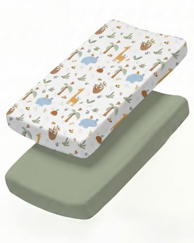 Changing Pad Cover - Pack of 2 Soft Unisex Diaper Change Microfiber Table Sheets - Fits 32