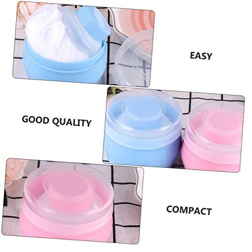 Totority 2 Conjuntos + Talco De Talco De Bebê Conveniente Recipiente De Armazenamento Azul Recipient