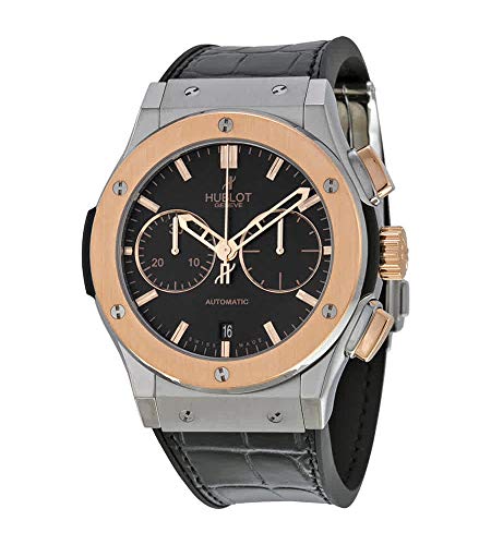 Hublot Classic Fusion Matte Black Automatic Chronograph Black Alligator Rubber Men's Watch 521.NO.1180.LR