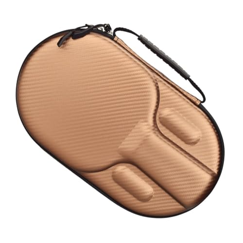 RichVibe Funda rígida de EVA para raquetas de tenis de mesa con asa y 2 paletas y 4 pelotas, para la mayoría de raquetas, color amarillo