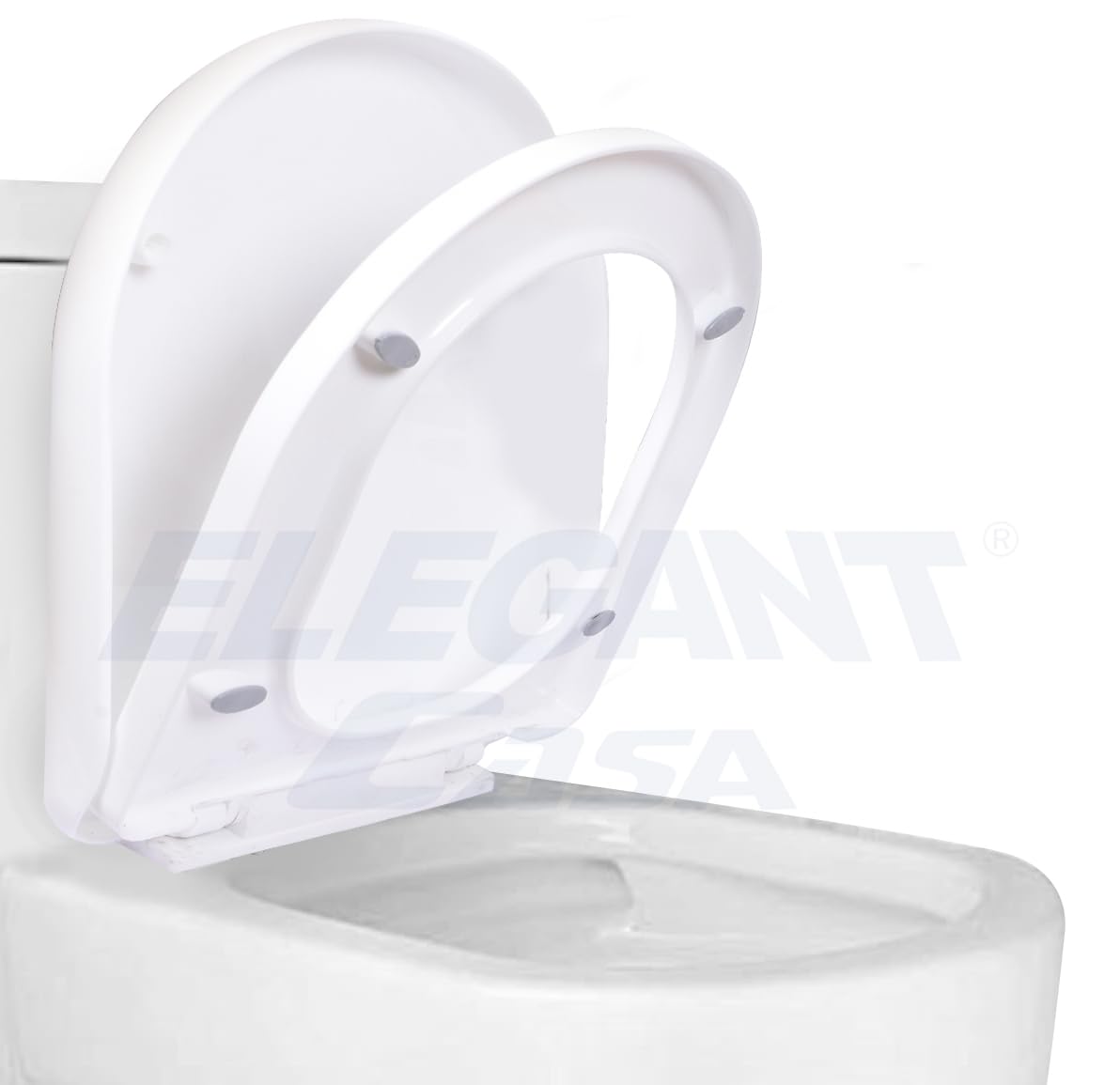 Elegant Casa A-3 Sleek Toilet Seat Cover D Shape PP Commode Cover, Easy Installation Stable Hinges to Prevent Shifting Soft-Closing Colour White Sleek Design Size 43 x 36 Cm Hole Distance 14-18 Cm - Image 8 thumbnail