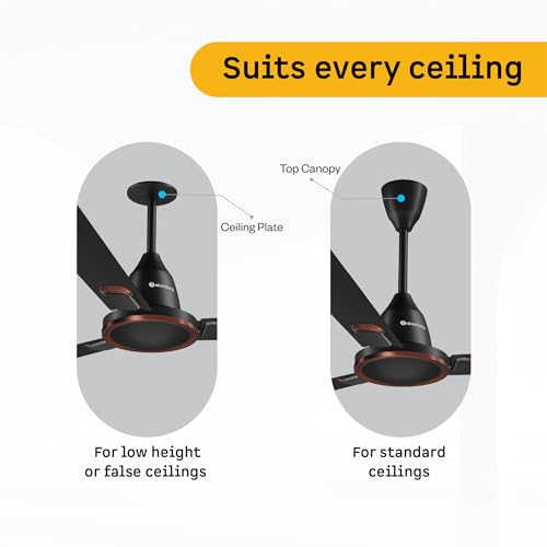 Image of atomberg Erica Signature 1230mm BLDC Ceiling Fan | | Regulator Operated | Advance air+ technology | BEE rated 5 star | Low noise operation | 3 Years Warranty (Midnight Black)