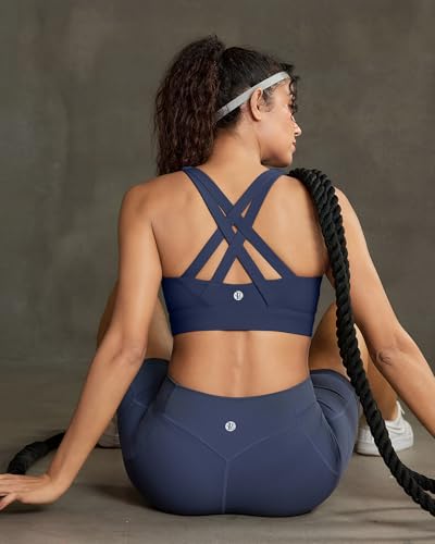 Image of RUNNING GIRL Sports Bra for Women High Support,Strappy Running Supportive High Impact Sports Bras with Sewn in Pads
