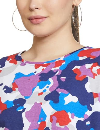 Image of Clovia Women's Cotton Camouflage Print Oversized T-Shirt in Multicolor