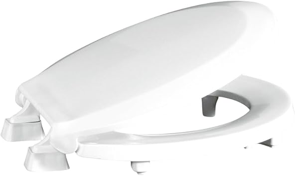 Centoco 2 inch Raised Toilet Seat for Seniors, Round, USA, White | Plastic, Closed Front, Cover, Made in the USA, HL440STS-001
