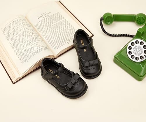 Image of PHIRAMIN Toddler Girl Mary Jane Student Oxford Shoes-Little Girl School Uniform Shoes for Wedding Party