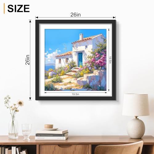 Image of Picrit 24x24 Black Poster Frame Set of 7, Square Gallery Picture Frames