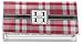 Red & Gray Plaid Vinyl Checkbook Cover (Personalized)