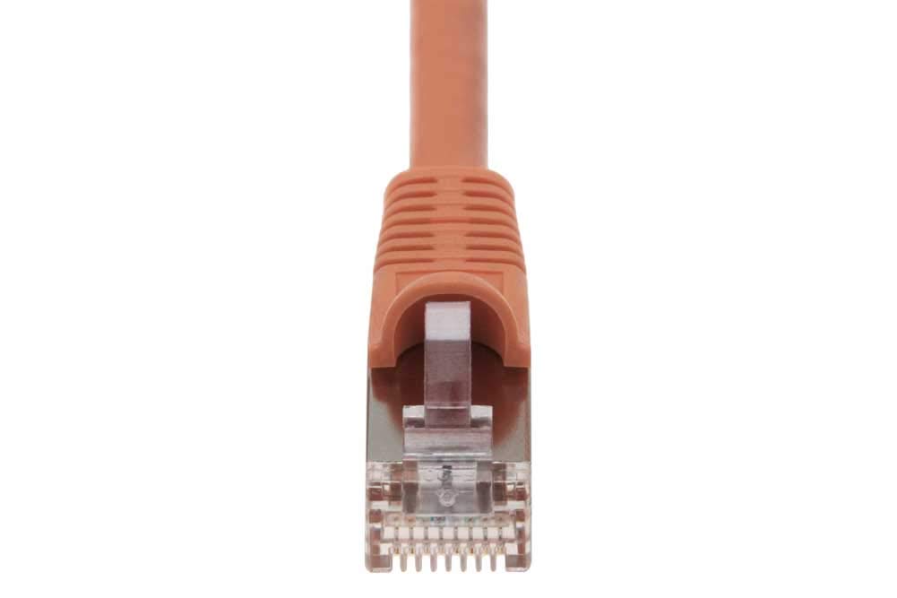 SF Cable Cat5e Shielded (STP) Ethernet Network Cable, 26AWG 4pair Stranded Copper Wire, RJ45 Plug, 350MHz, 15ft, Orange